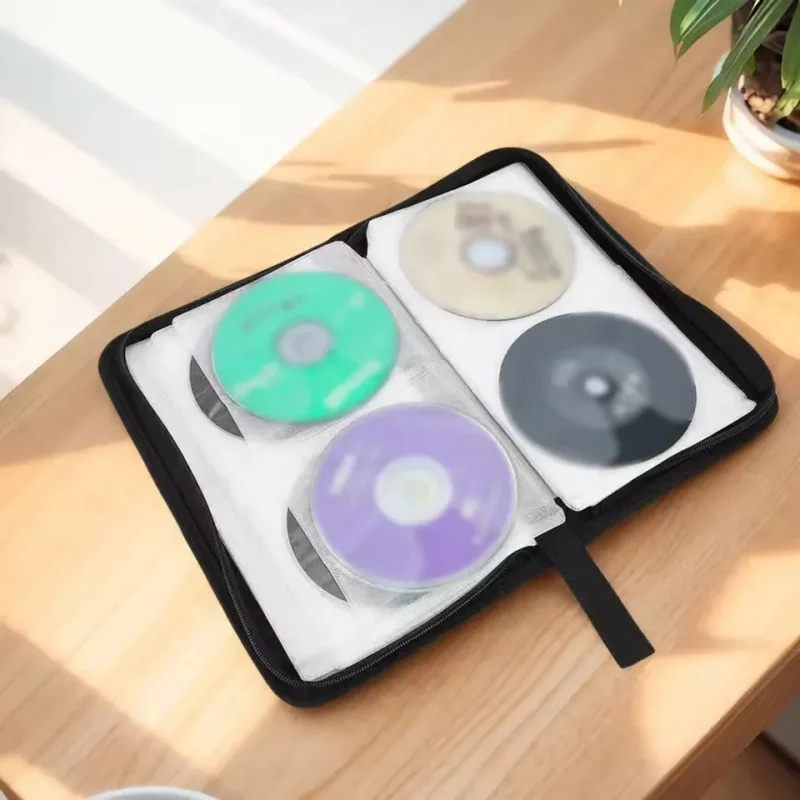 80 Capacity CD Storage Bag 2PCS Black Waterproof Oxford Cloth Cd Wallet Case Portable Disc Organizer For Car Music & Game Discs