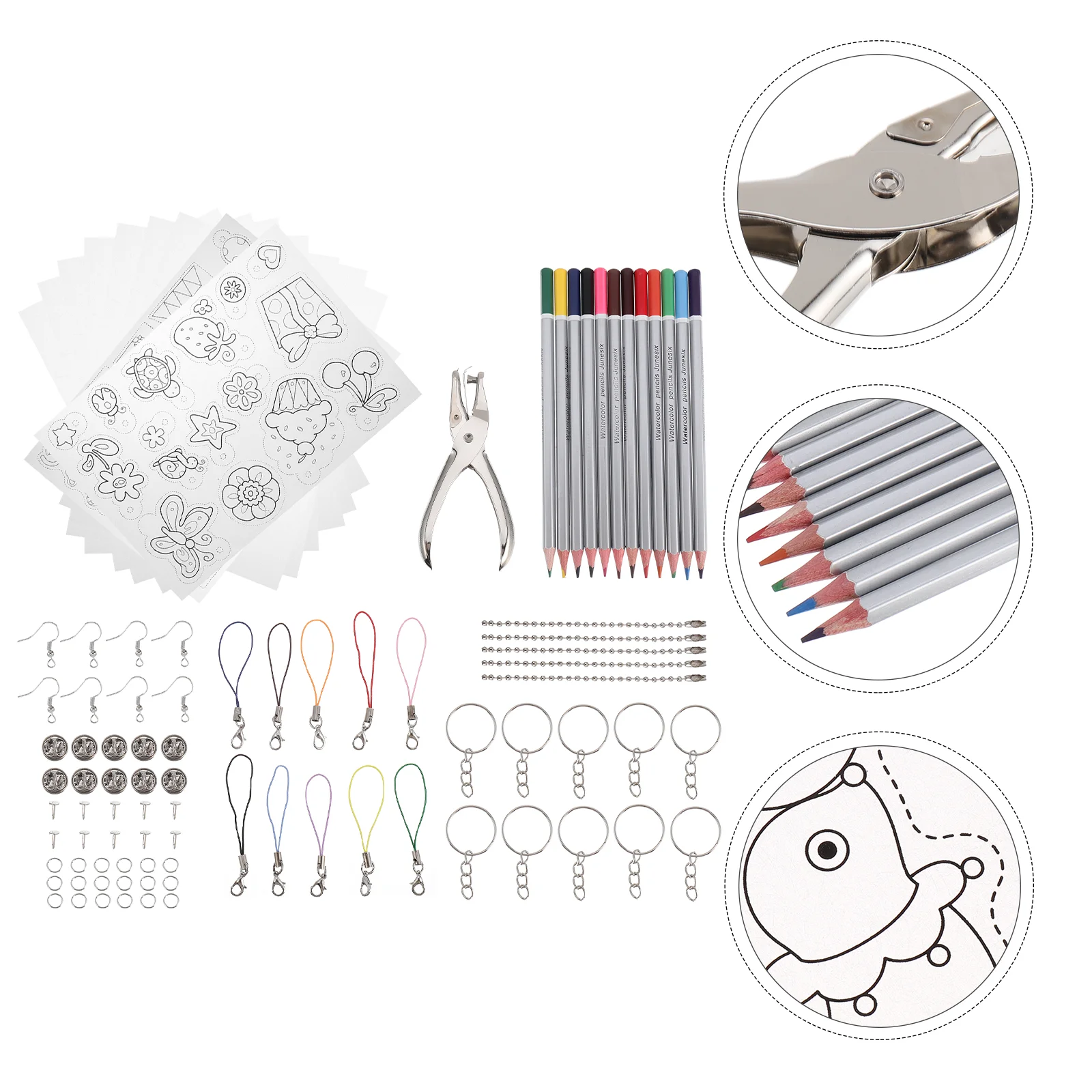 1 Set Heat Shrink Plastic Sheets Kit Shrinky Films Clear Shrink Sheets heat shrinky sheets shrinky paper kit