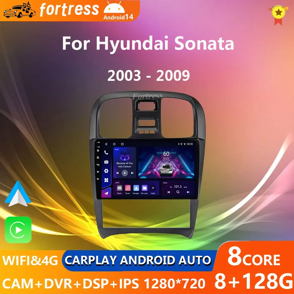

Android12 4G+WIFI For Hyundai Sonata 2003-2009 Car Radio Multimedia Video Player 2 din dvd Carplay GPS Autoraido