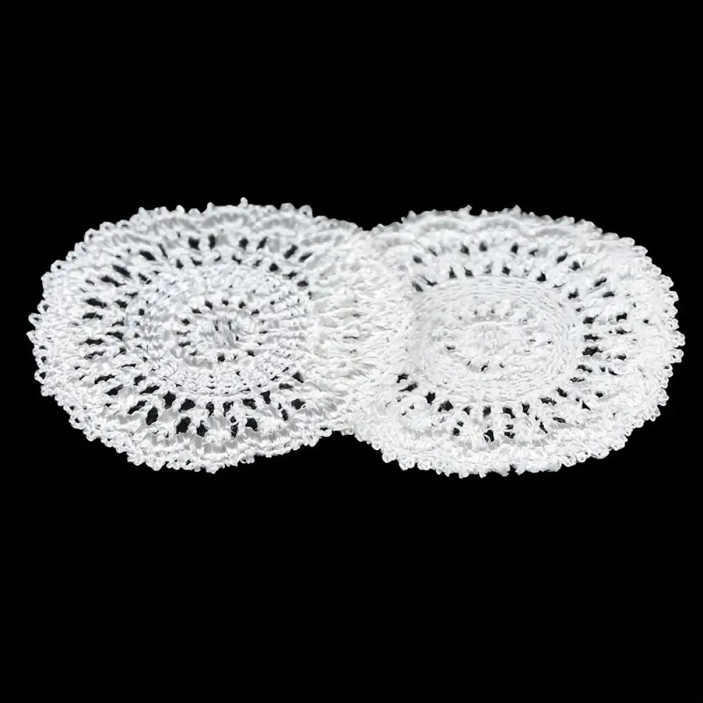 2pcs Knitting Miniatures Table Placemat Furniture Simulative Knitting Table Placemat Lace Circular Dollhouse Table Placemat