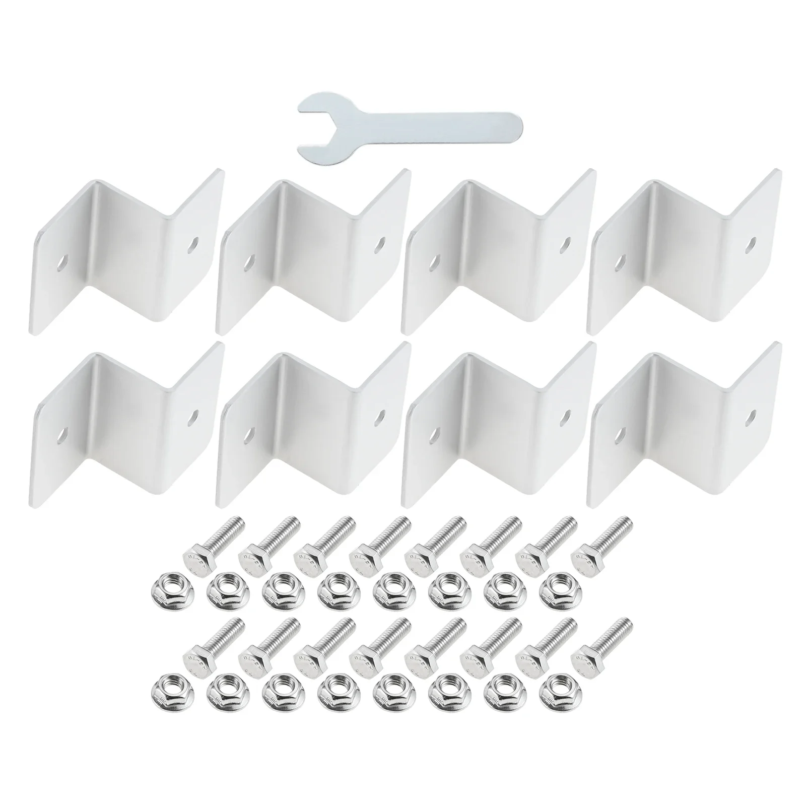 

8pcs Silver Solar Modules Panel Bracket Solar Roof Mounting Bracket Aluminium Alloy Solar Panel Z Bracket for RV Roof Boat Car