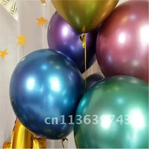 Metallic Balloons 10PCS 12inch Chrome Gold Thick Pearly Metal Balloon Metal Latex Balloons Wedding Decorations