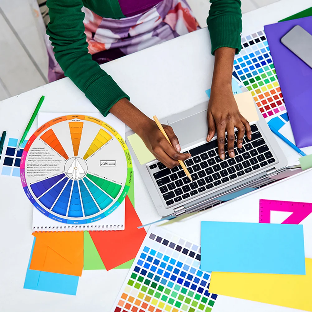 2 Pcs Gradient Wheel Compact Lightweight Tool for Nail Painting Supplies Visual Color Relationship Chart Standard