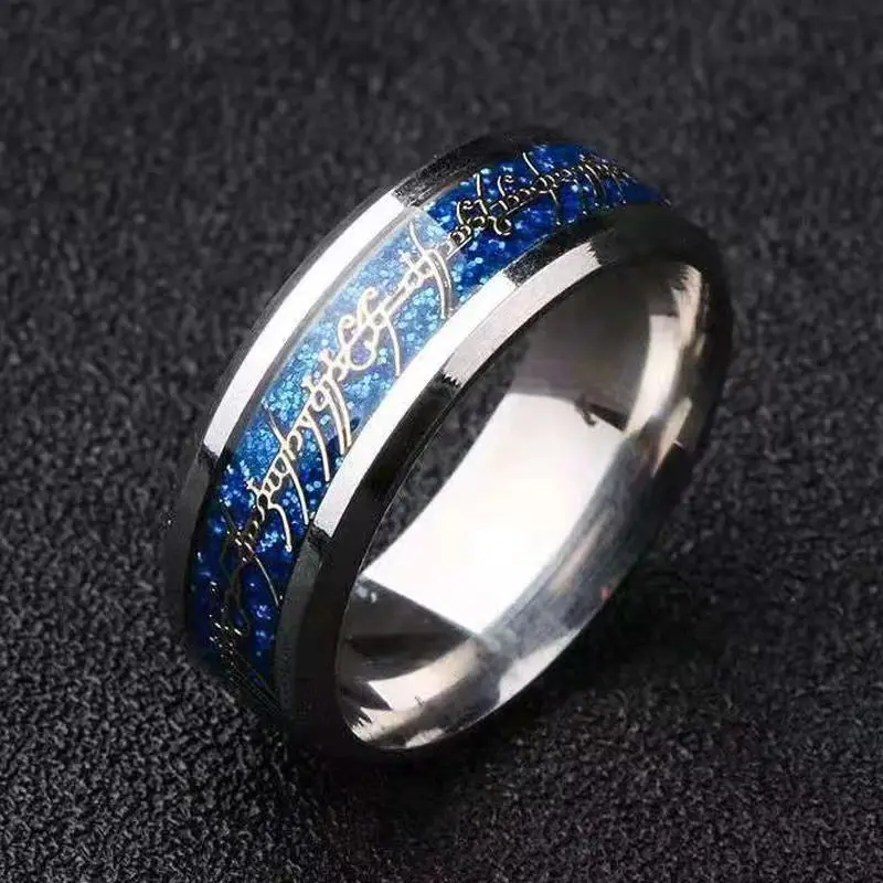 8MM Size 6 -13 Gold Plating LOTR Lord of Ring Band Wedding Engagement Cocktail Husband Father Gifts