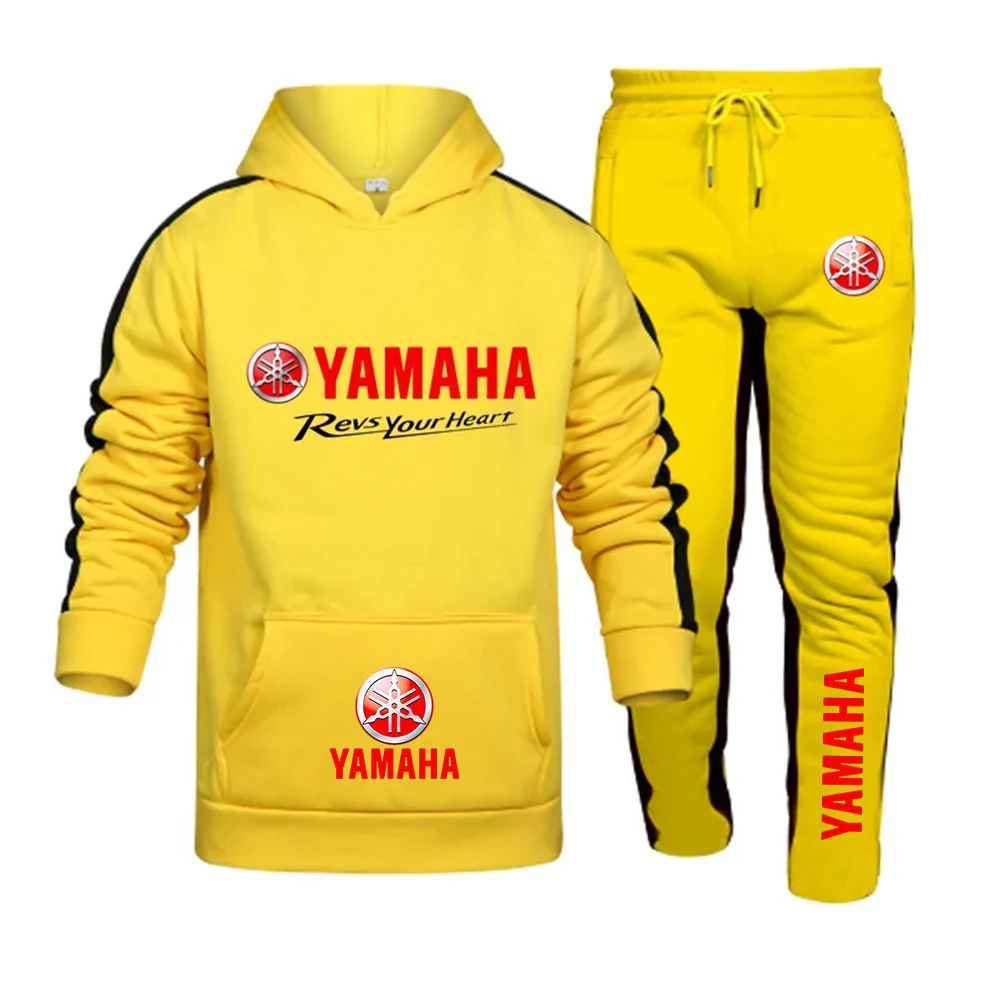 Traje deportivo con logo Yamaha para hombre, sudadera con capucha, pantalones deportivos, joggin deportivo informal diario para otoño e invierno, a la moda y a la moda