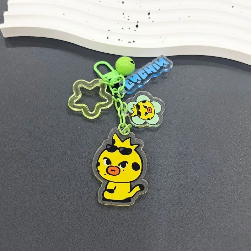 Q Version ENHYPENED Cartoon Fan Merch Acrylic Keychain Double-Side HD Print Lightweight Bag Custom Character Support Key Gift
