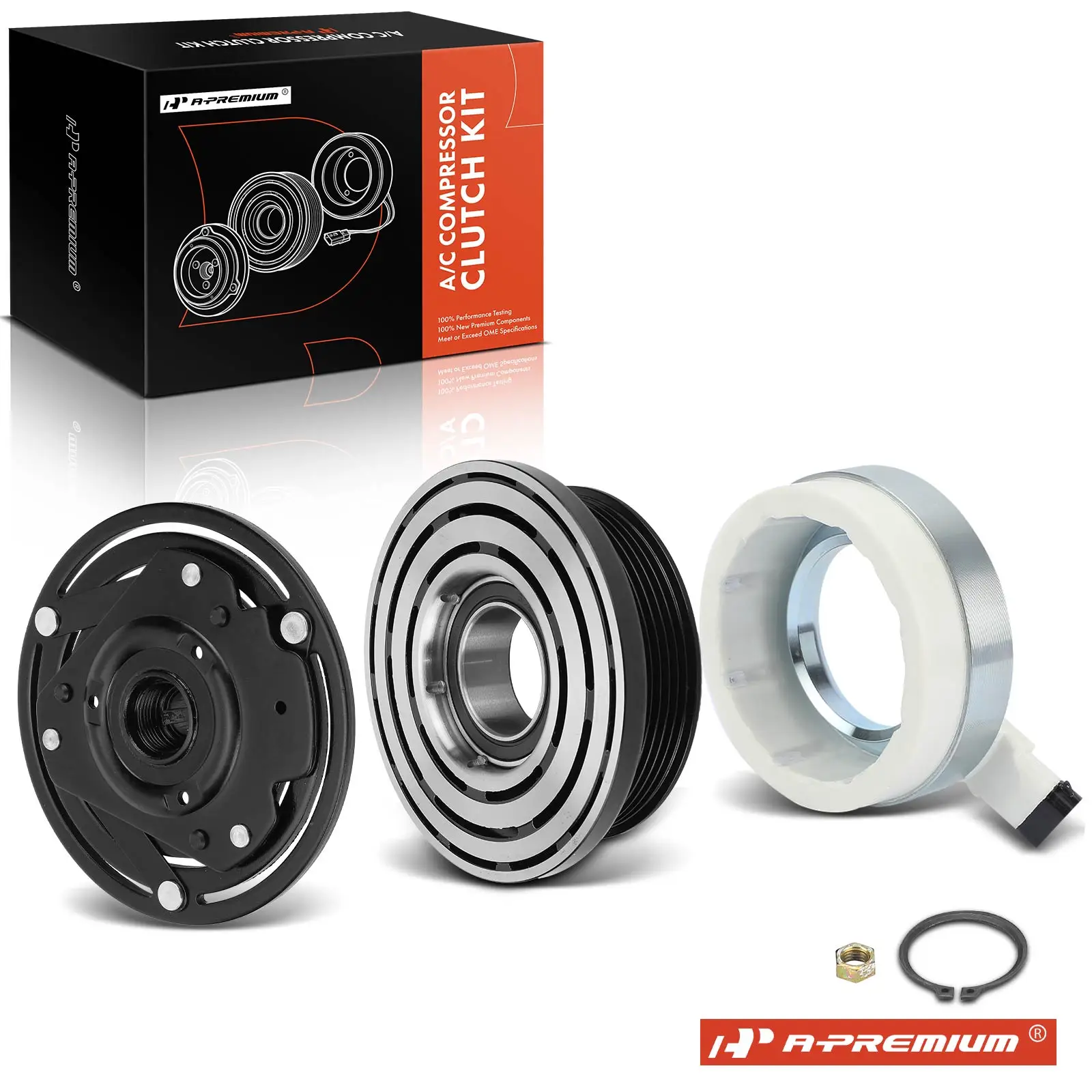 A-Premium Front and Rear AC Compressor Clutch Kit for GMC Safari 1996-2005 Chevrolet Astro 1996-2005