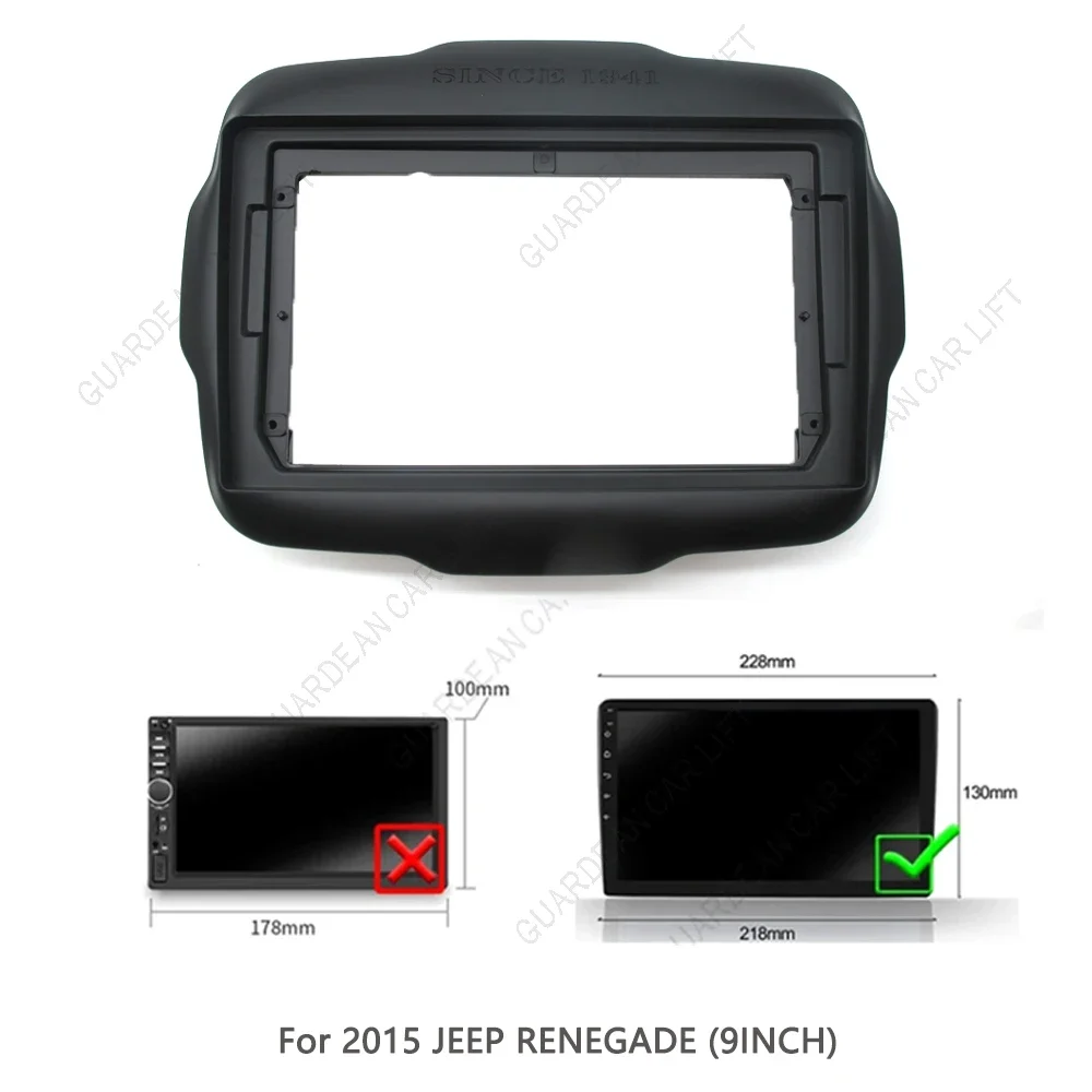 9Inch Car Radio Fascias For JEEP Renegade 2016~2020 Android Stereo Frame Panel With Cable Canbus Decoding