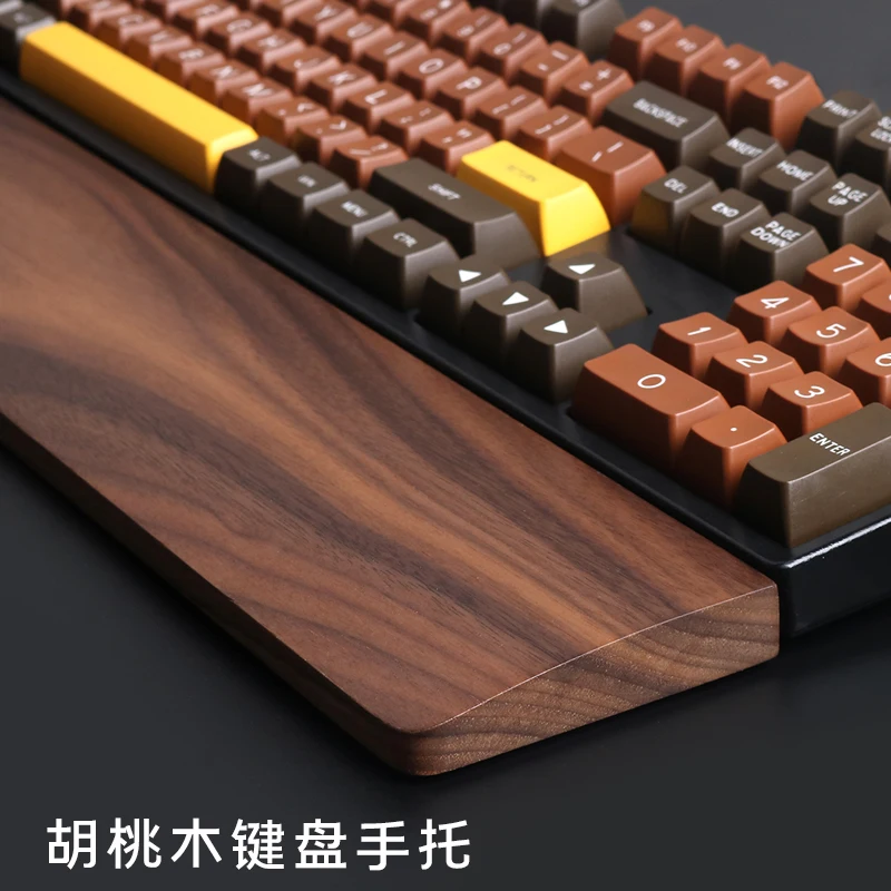 

Walnut Wood Wrist Rest for 61/75/87/104 Mechanical Keyboards - Solid Timber Palm Support, Ergonomic Design, Durable Office