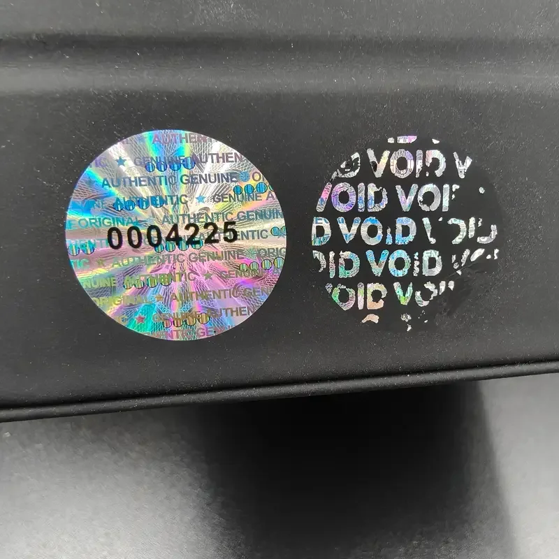392 pezzi/378 pezzi Etichetta sigillata ologramma antimanomissione con numeri seriali unici neri, adesivi originali autentici