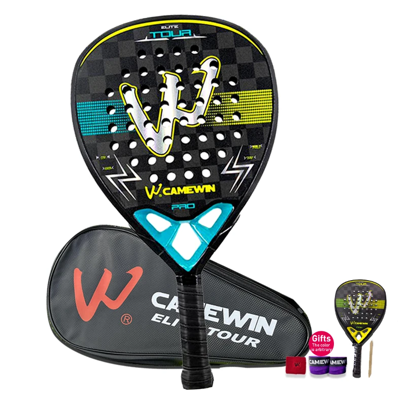 Camewin Carbon 18k Padel Racket Professional Tennis Racket 18k Carbon Fiber Paddle Shovel Mens Woman Fashion Beach Tennis Bag