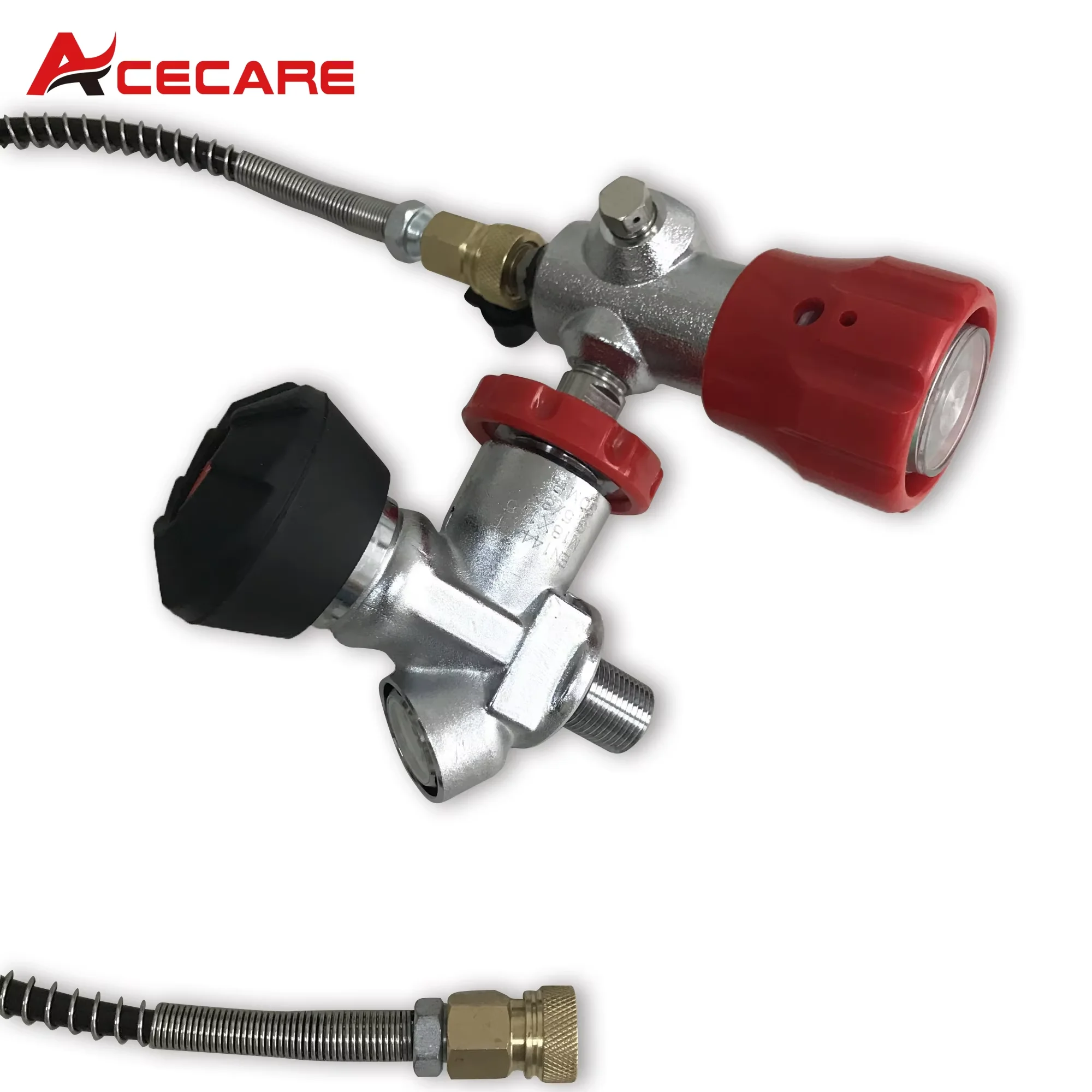 Stacja napełniania wysokociśnieniowa ACECARE 30Mpa do cylindrów SCBA do nurkowania, włókno węglowe, gwint M18*1.5