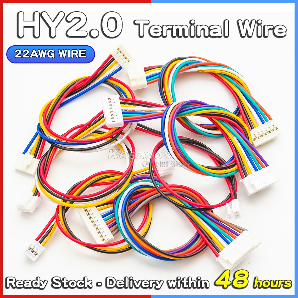 

Tcenofoxy 22AWG провод JST HY2.0mm, проводной кабельный разъем 2/3/4/5/6/7/8/9/10P 10/20/30/50/40/80 см, длина штекера гнездовой разъем