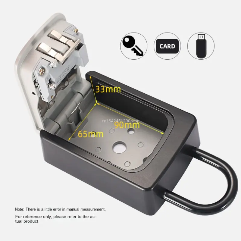 Key Lock Box Wall Mounted Aluminum Alloy Key Safe Box Weatherproof 4 Digit Combination Keys Storage Lock Boxes Indoor Outdoor
