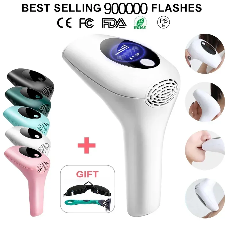 2024 Laser Epilator Painless For Women Hair Removal Home Use Devices  Facial Body Bikini IPL 900000 Flash Depilator Pulses