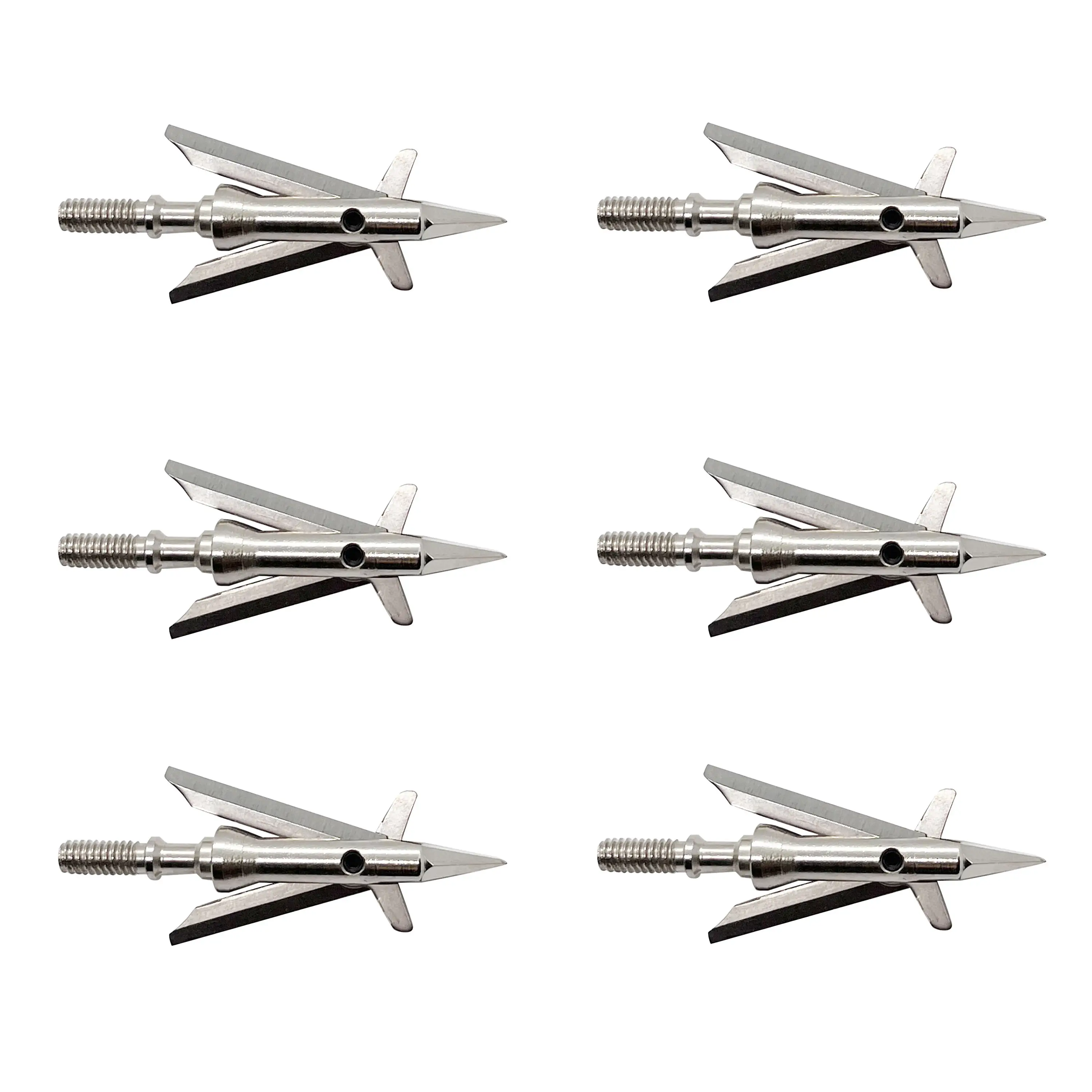 6pcs Hunting Broadheads 100 Grain 420 Stainless Steel 2 Blades for Compound & Recurve Bows, Razor Sharp