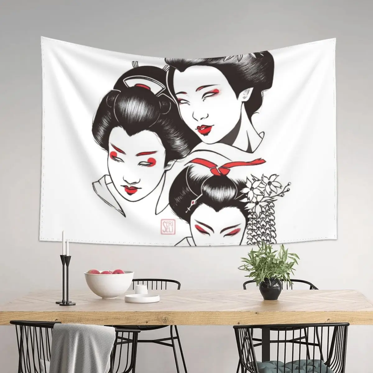

Geisha Tapestry Japanese Room Decor Decoration For Home Wallpaper Tapestry