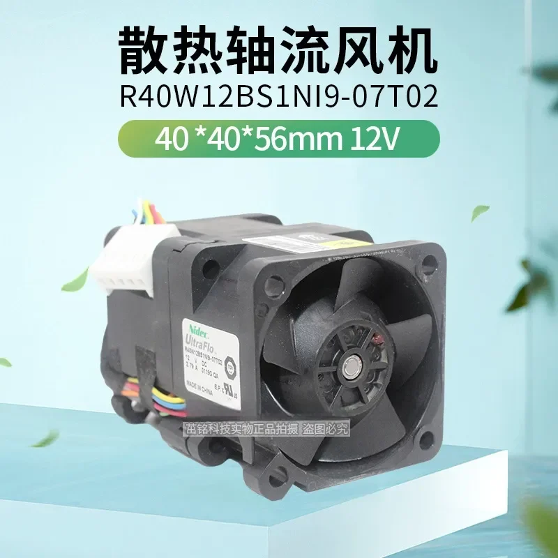 R40W12BS1NI9 07T02 Nidec for 40x40x56mm 4056 12V Server Chassis Fan 2.79A