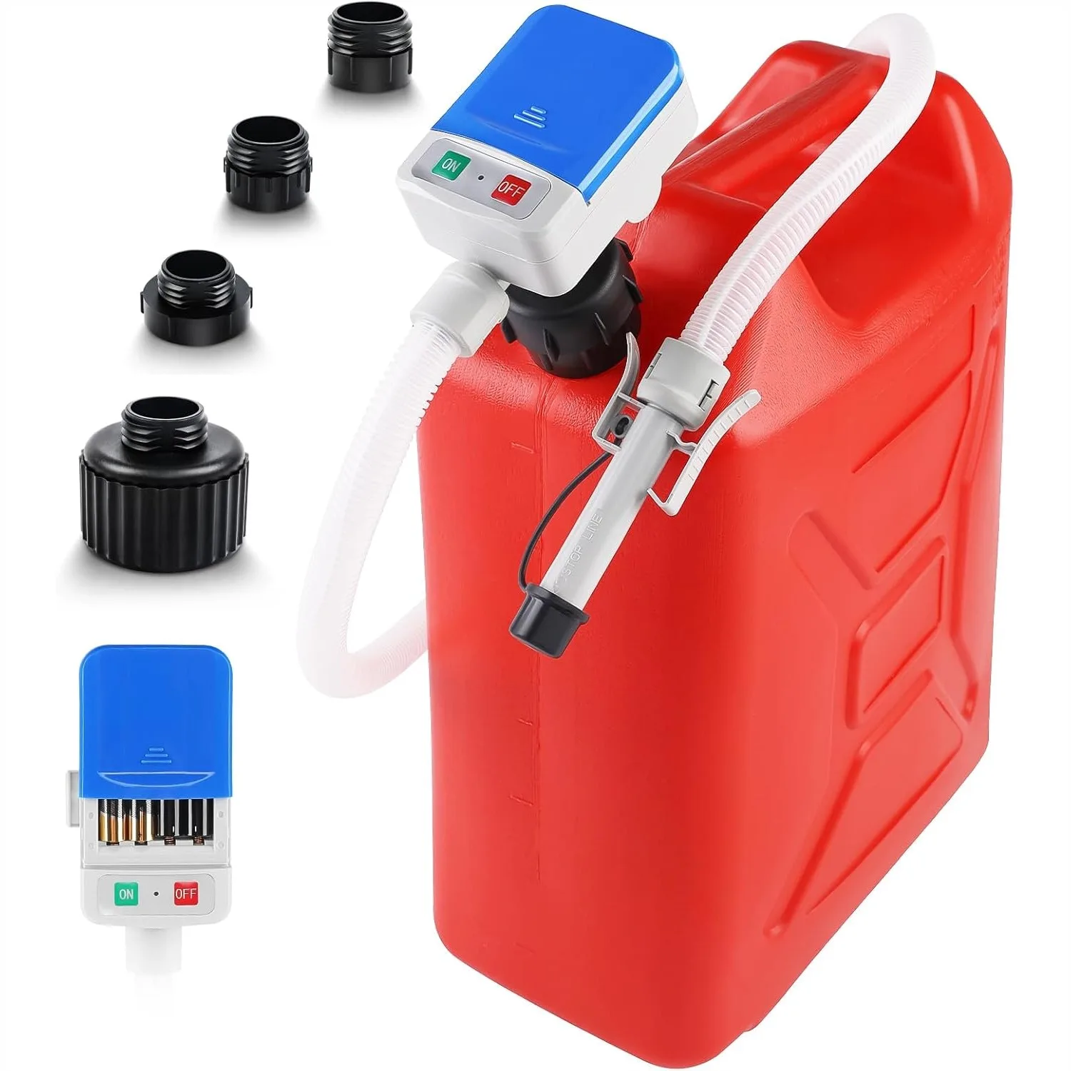 

Portable Fuel Transfer Pump with Auto-Stop Sensor, 3.2 GPM 51" Hose Battery-Powered Cordless for Gasoline & Diesel Oil