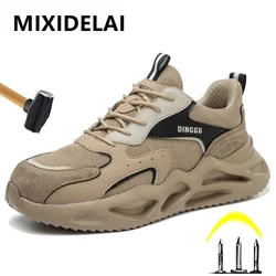 Fashion Safety Shoes Men Boots Steel Toe Shoes Men Puncture-Proof Work Sneakers Male Shoes Work Boots Indestructible Footwear