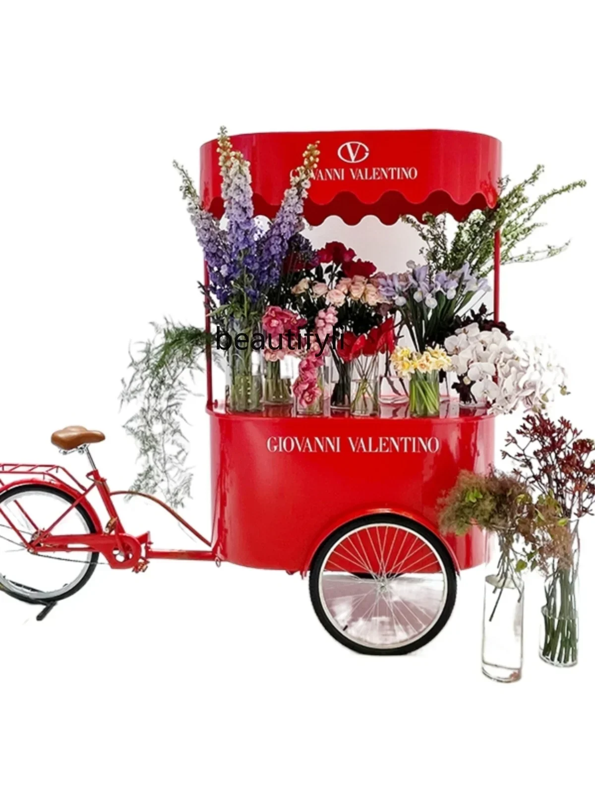 

Wrought iron tricycle large commercial hotel shopping mall mobile set stall promotion float dining car