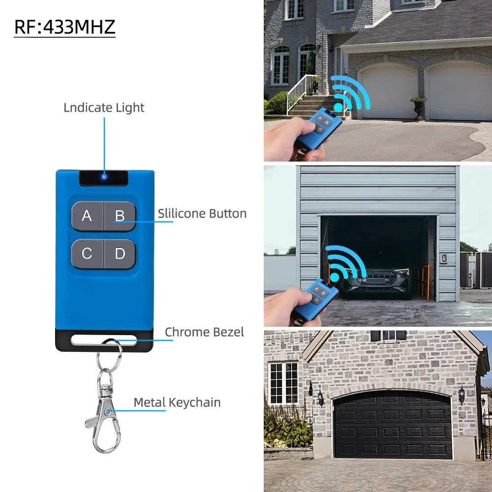 Garage Gate Door Opener Duplicator Universal 433mhz Copy Four Button Wireless Remote Control For Garage Flap Door