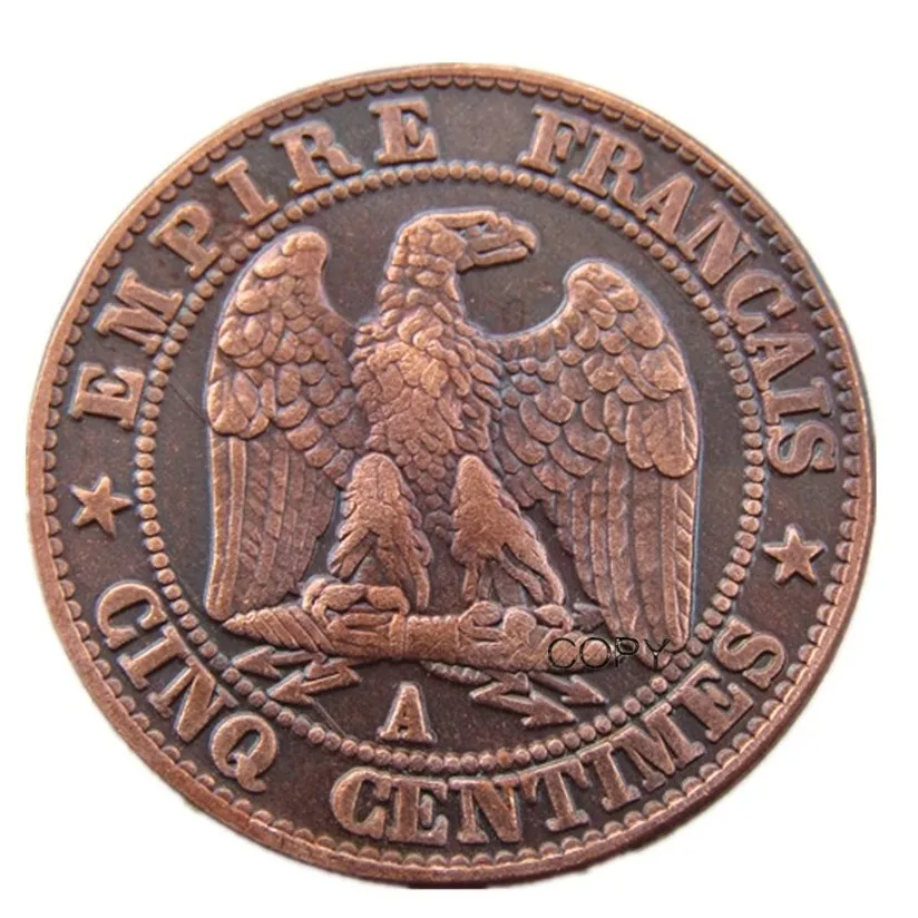 Франция любой из (1853-1857) 5 центов 100% медных копировальных монет