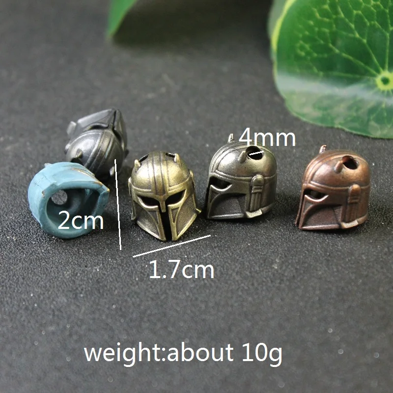 Mandalorian Helmet Bounty Hunter Battle Armor Warrior Brass Knife Bead Lanyard Pendant DIY EDC Outdoor Tool Paracord Accessories