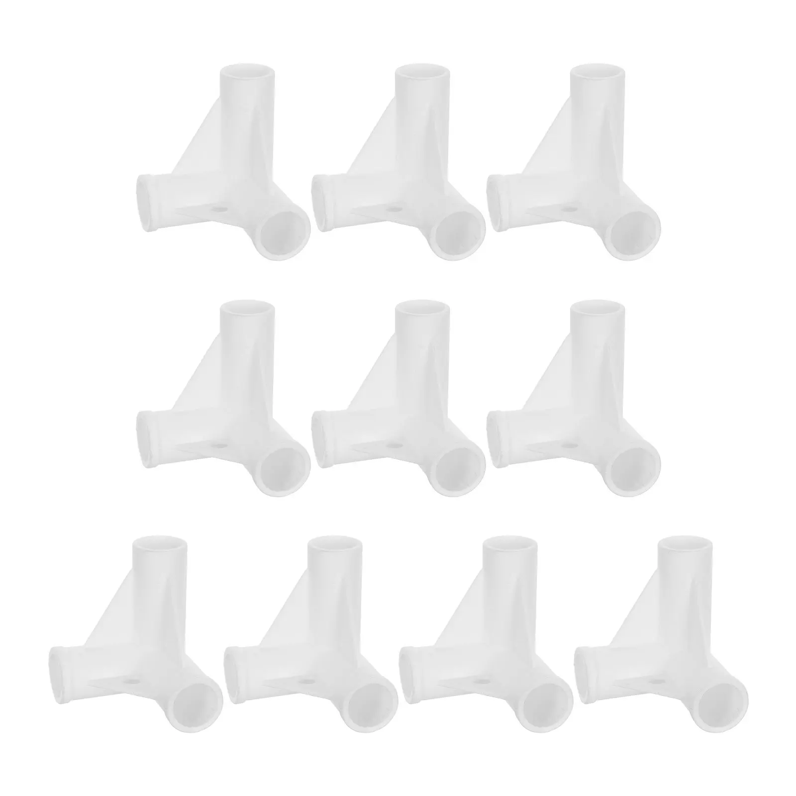 10Pcs Plastic 3-Way Pipe Connector for Home Improvement 90 Degree Rack Frame Tubing Joint Furniture Support Plastic Pipe Fitting