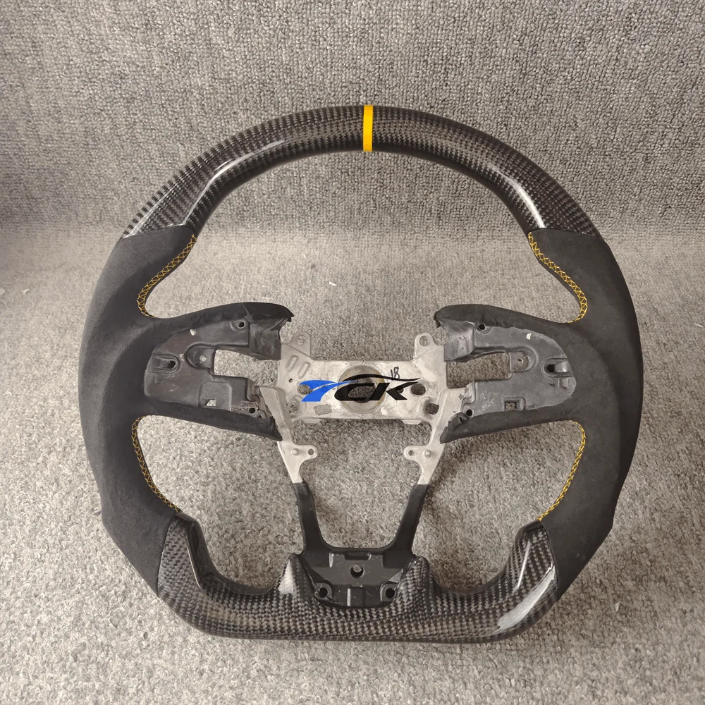 

Carbon Fiber Yellow line Steering Wheel For Honda Civic 10th GEN 2016 2017 2018 2019 2020 2021