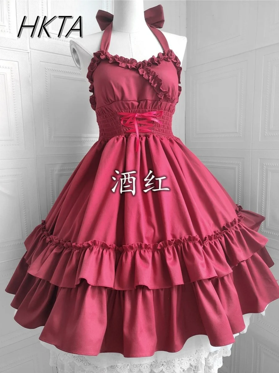 Abito Sweet Angel 2025 Primavera Estate Nuovo abito bianco con cinturino al collo Kawaii Abiti Lolita bianchi carini per ragazze Donne Festa di compleanno