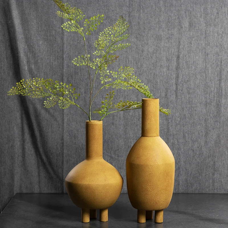 

Ceramic Vase Stoneware Plain Fired Geometric Flower Crafts Ornaments Arrangement Accessories Home Decoration