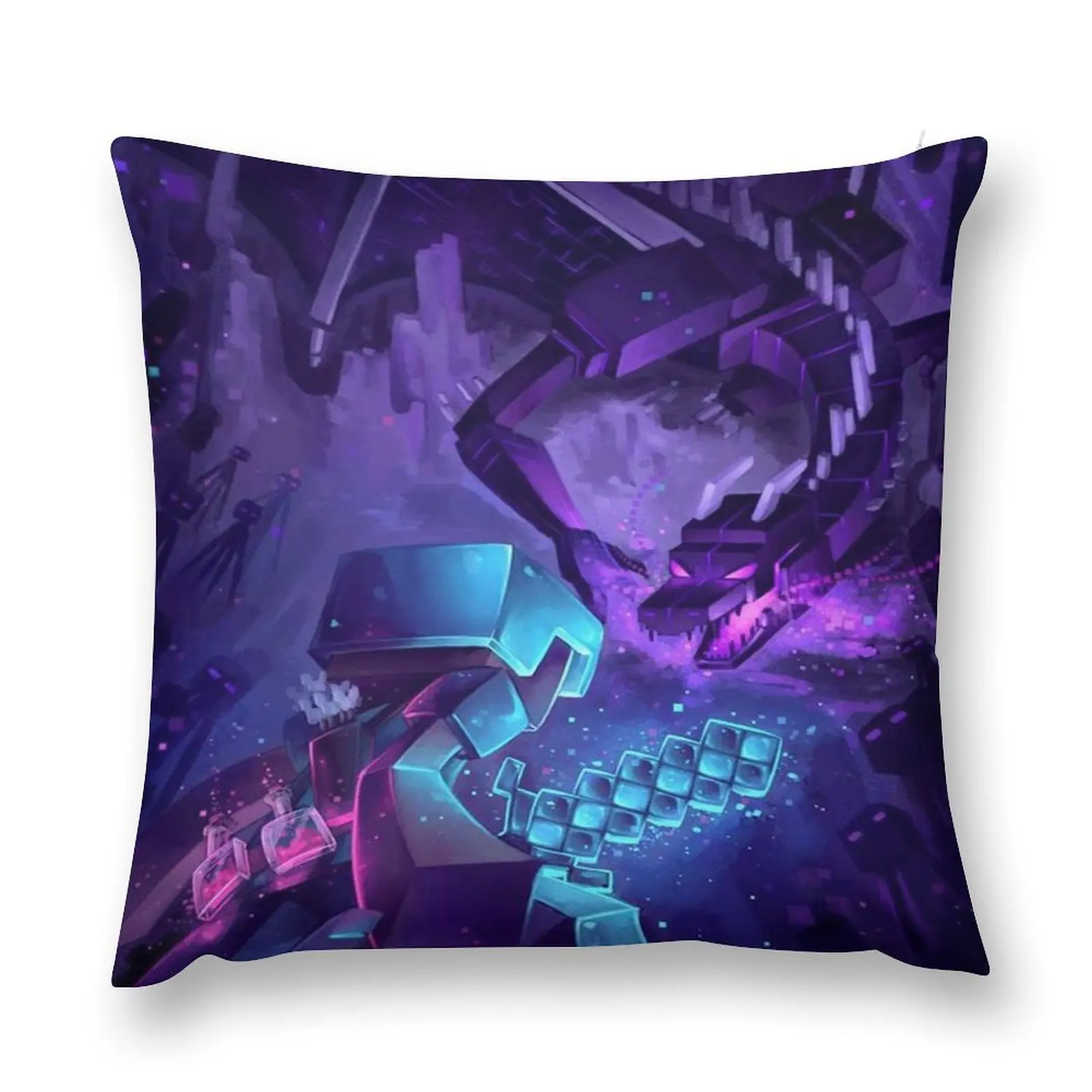 Steeve vs ender dragon Throw Pillow Christmas Covers For Cushions Pillow Case Christmas pillow