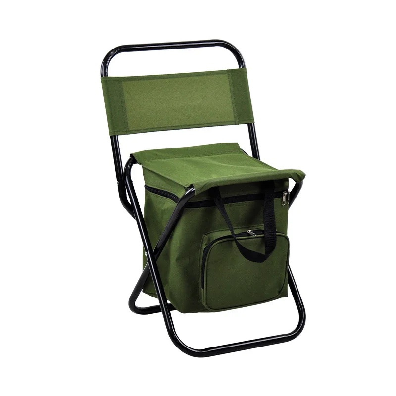 

Outdoor camping folding chair Leisure pony cable tie Ice bag Storage bag Backrest Cross-border folding stool Fishing folding