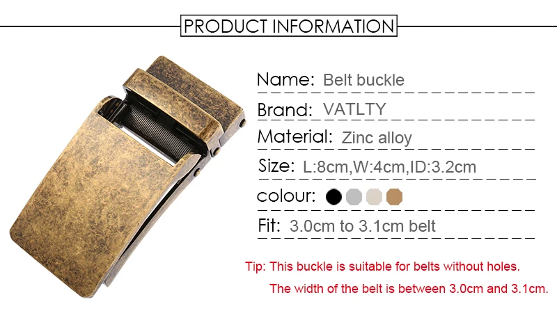 VATLTY 100 cm-130 cm Ledergürtel für Herren, Legierung, automatische Schnalle, silberner Gürtel, männlich, 31 mm, nicht poröses Rindsleder, Boss, braune Gürtelgürtel – Detail 4