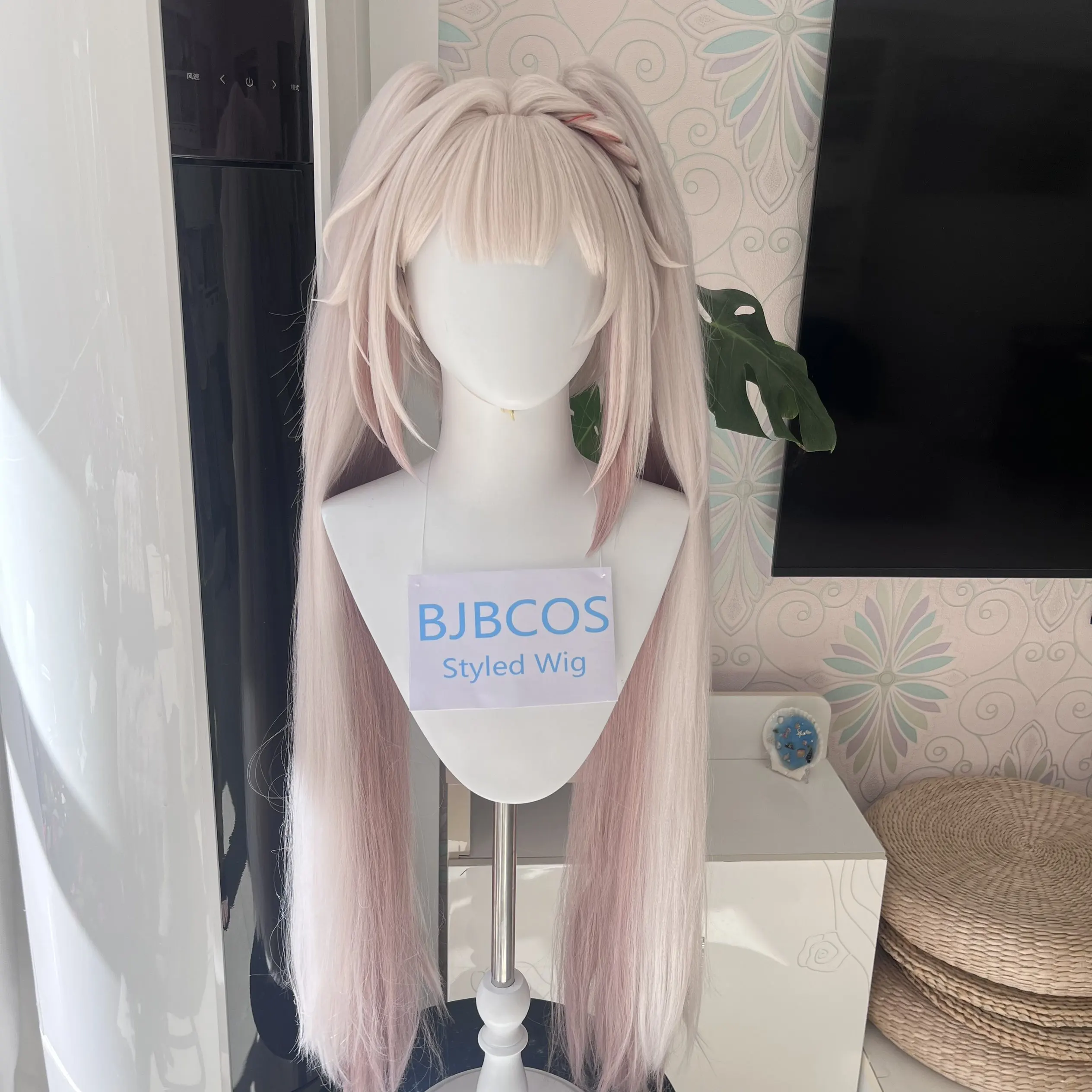 

[Styled] Sparxie Cosplay Wig Honkai Star Rail Light Pink Long Hair Masked Fools Game Role Play Props Halloween Party Women Girls