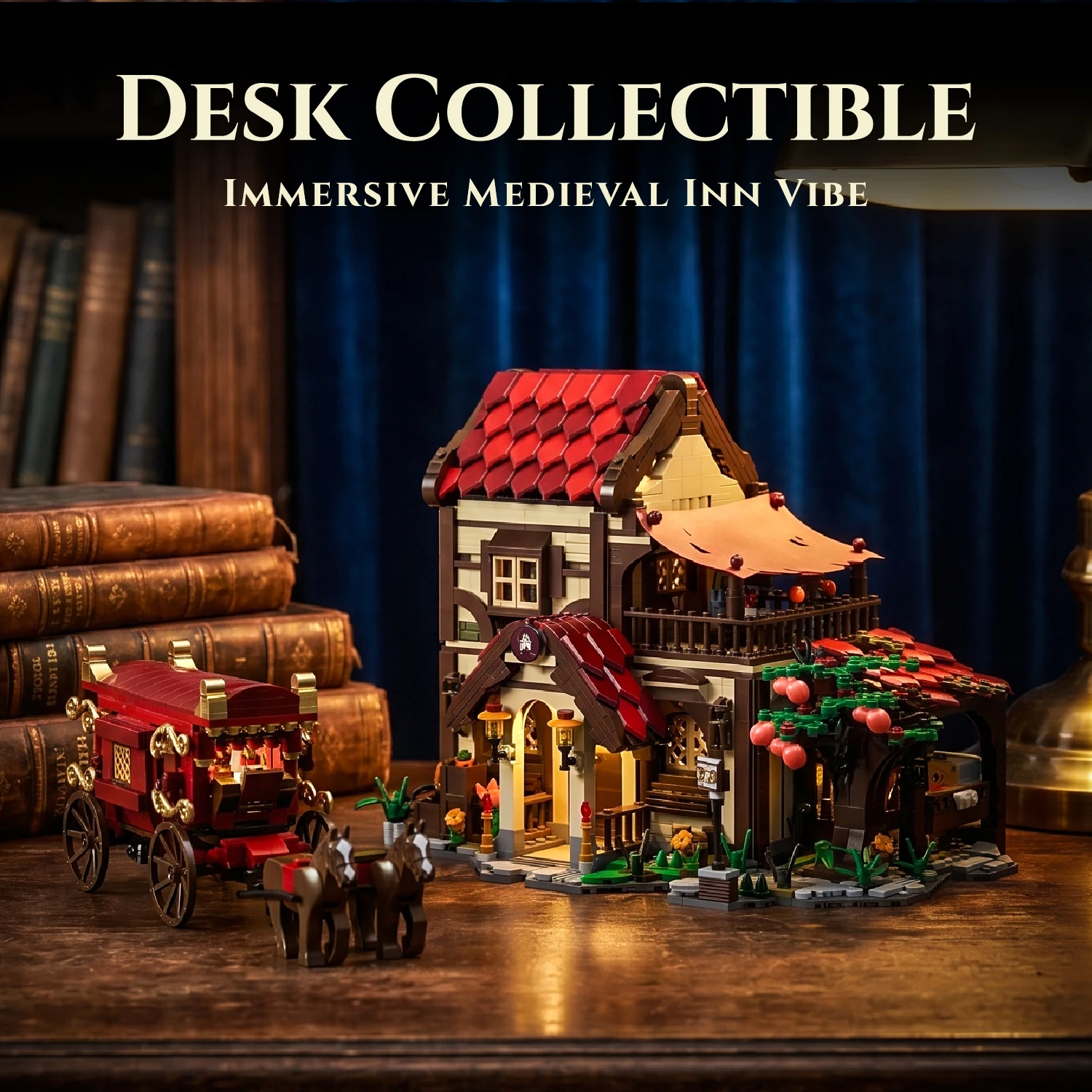 

DIY architectural model street scene series, retro post station building blocks set, assembly toys, ornament, birthday gift
