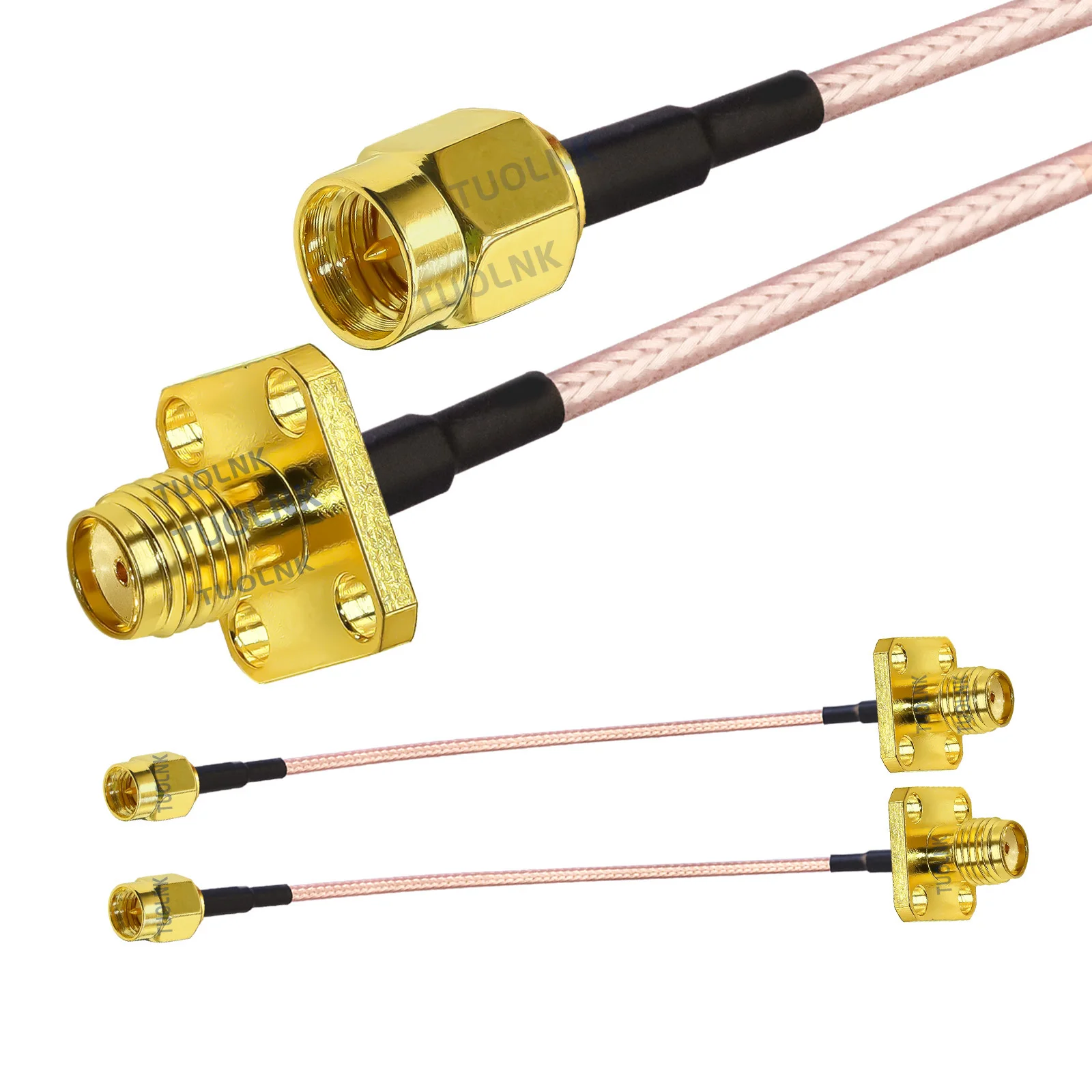 RG316 Coax Cable SMA Male to SMA Female 4 Hole Panel Flange Connector Pigtail Jumper WIFI Router Antenna RF Coaxial Cable