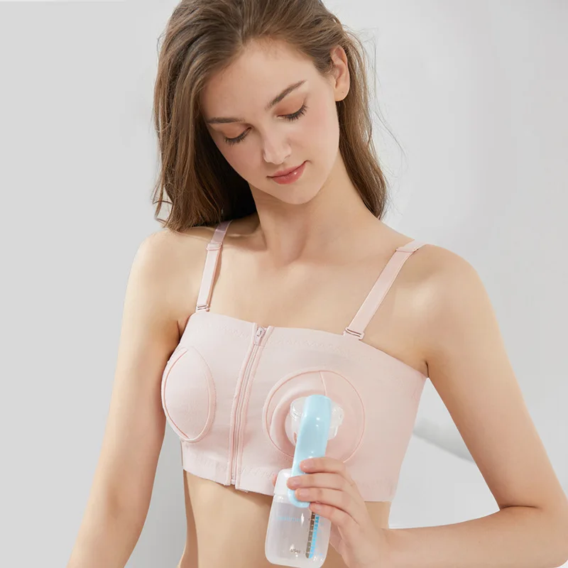 Hands-Free Breast Pump Bra Adjustable Nursing Pumping Bras for Women Breastfeeding Underwear