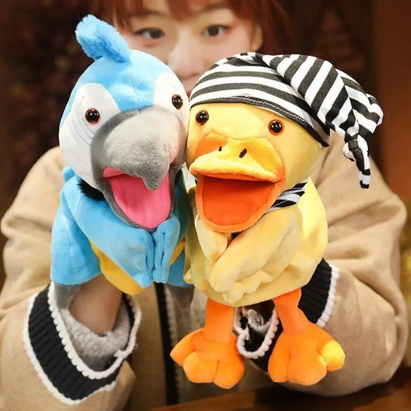 95EAE Lovely Hand Puppet gry Parrot/Duck for Doll Udawana historia opowieść