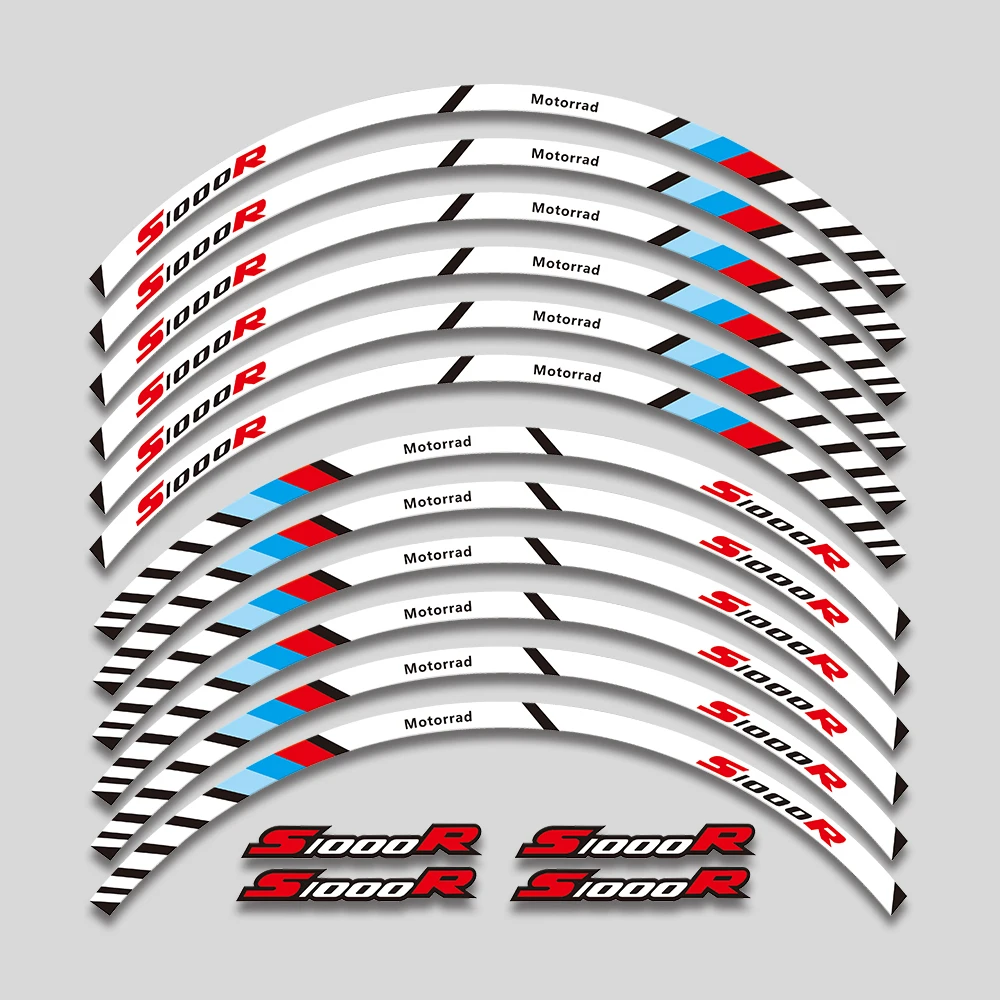 Per BMW S1000R S 1000R 1000 s1000 r Decalcomanie per ruote moto di alta qualità adesivi riflettenti impermeabili strisce per cerchioni