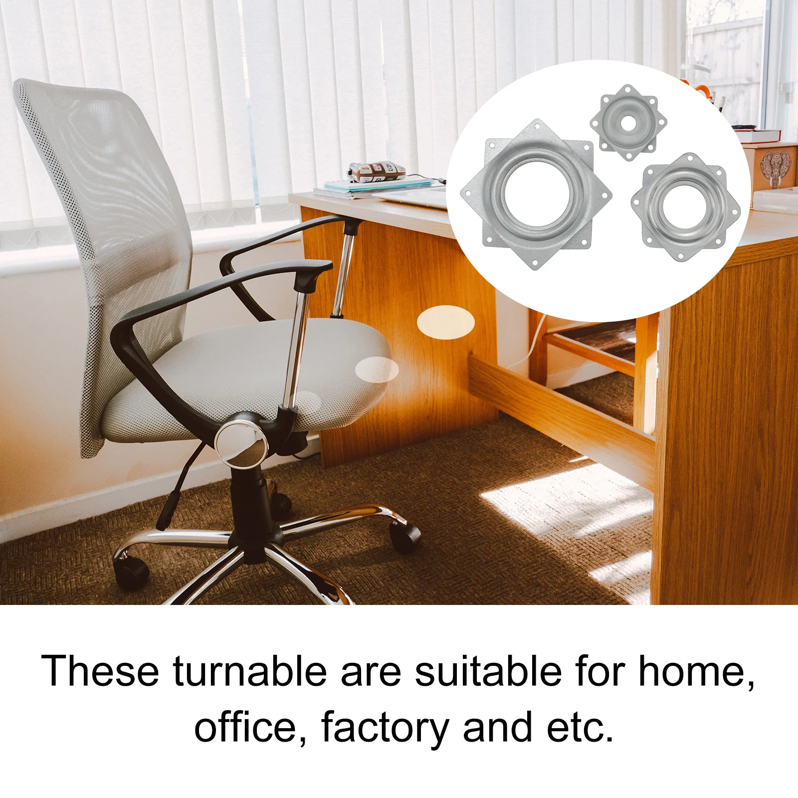 

3pcs Turntable DIY Furniture Accessories Display Stand Accessories Bearing Square Heavy Duty Storage Rack