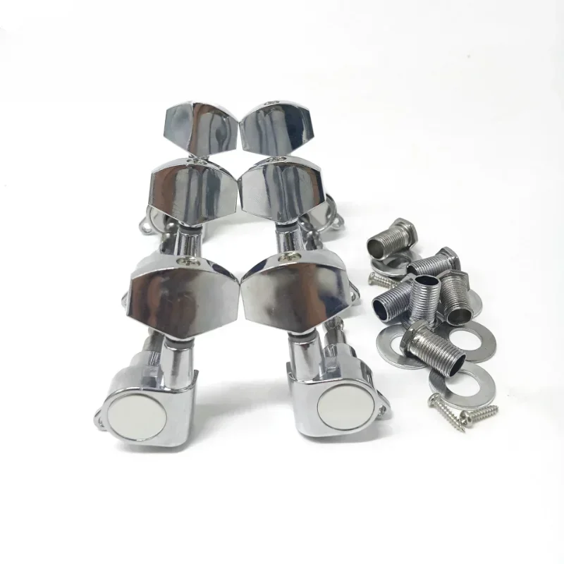 1 Set Guitar Locking Tuners Electric Guitar Machine Heads Tuners Lock String Tuning Pegs Chrome Silver】