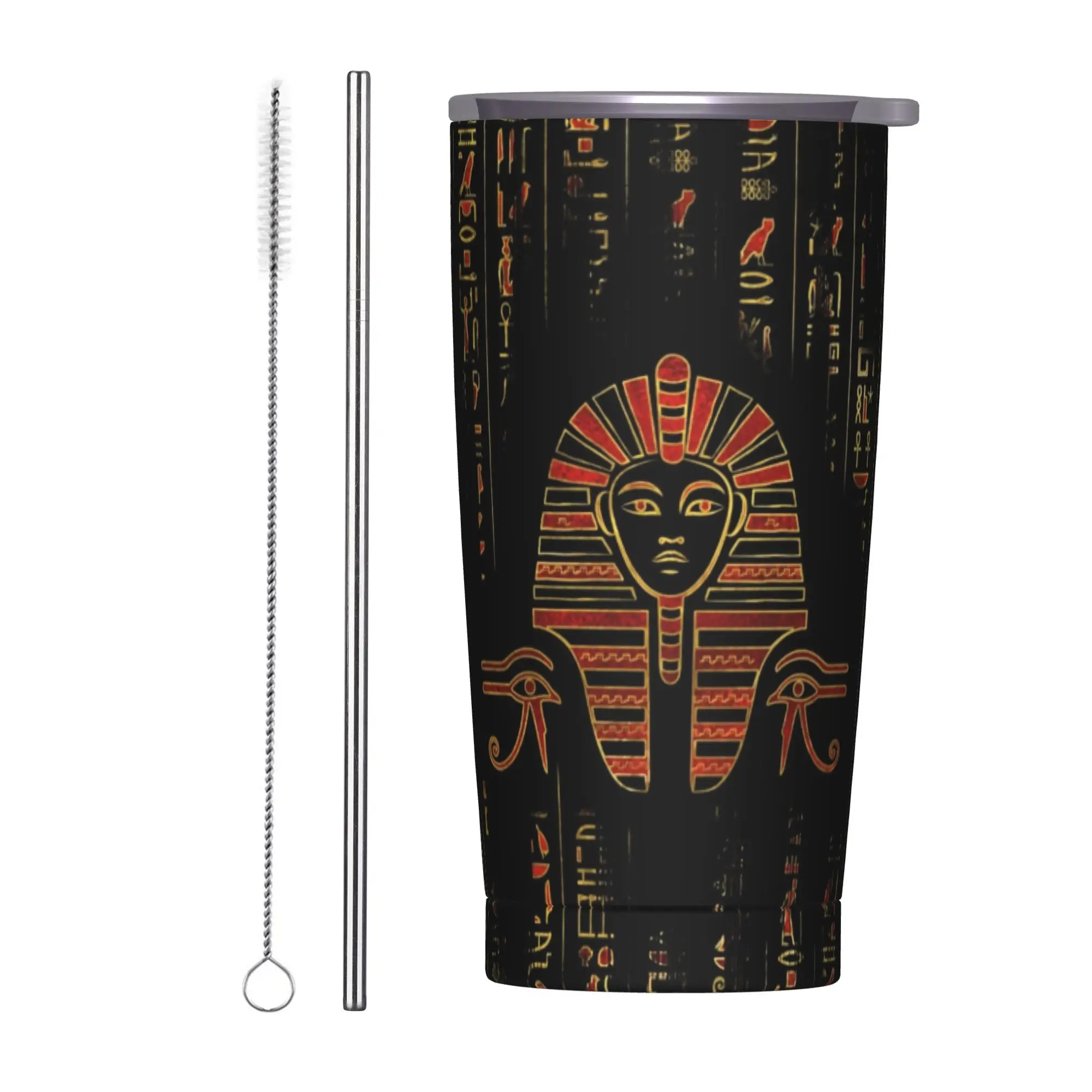 

Термокружка-тамблер из нержавеющей стали с вакуумной изоляцией, с изображением египетской сфинксы и грифелистов, для офиса и дома, 20 унций