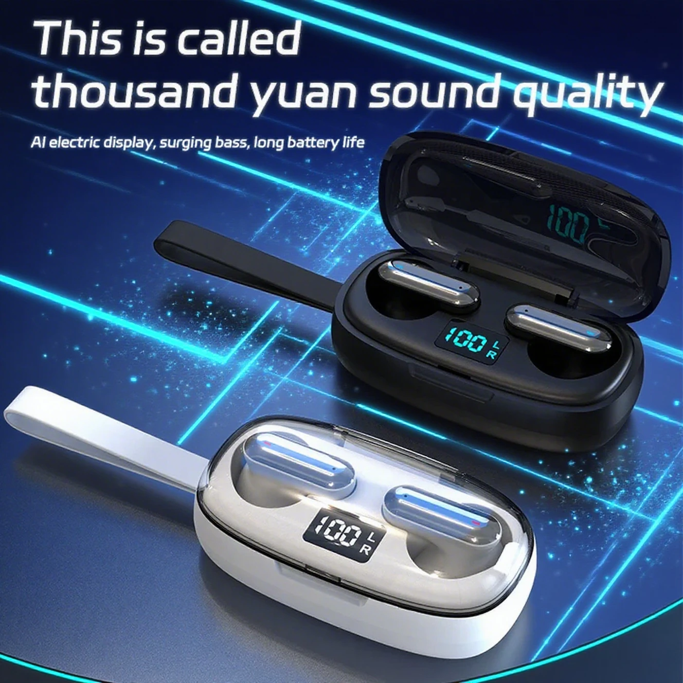 

Choice for Portable Audio Earphone Bluetooth Wireless 8d Usage Time 4 Hs Color White Black Noise Reduction Suitable for Sports