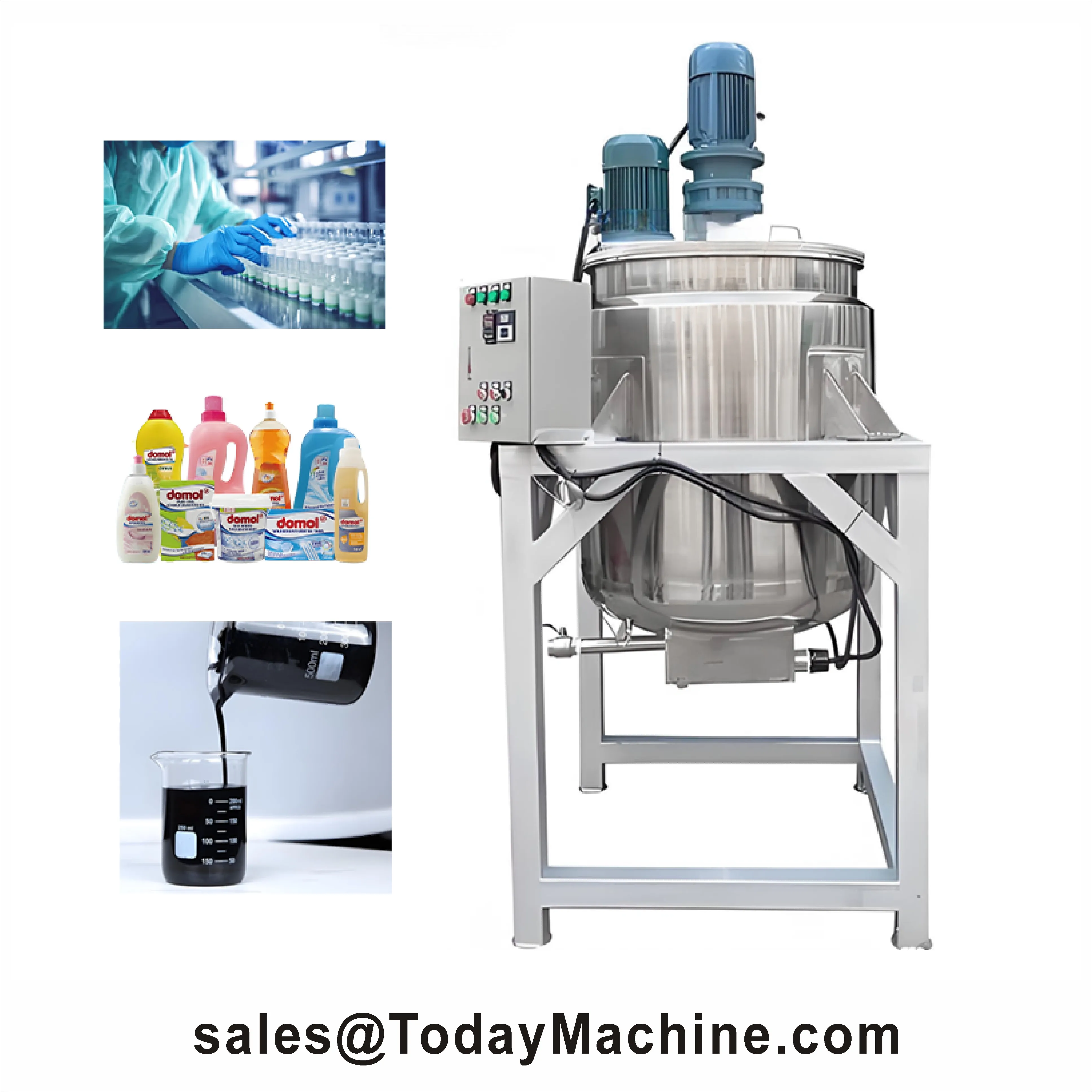 Customized Design 200L Stainless Steel 304 316 Food Chemical Industry Mixing tank Heated Mixing Tank