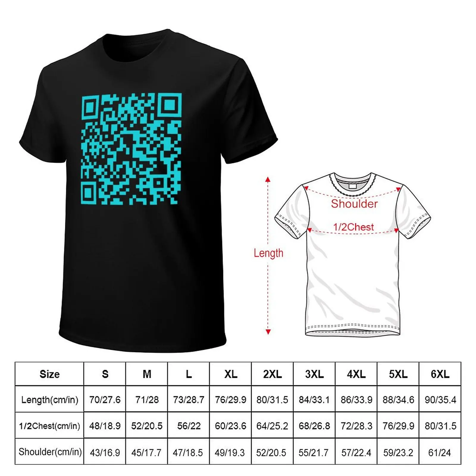 Rick roll QR code T-Shirt plus size tops anime summer shirt cute tops designer t shirt men