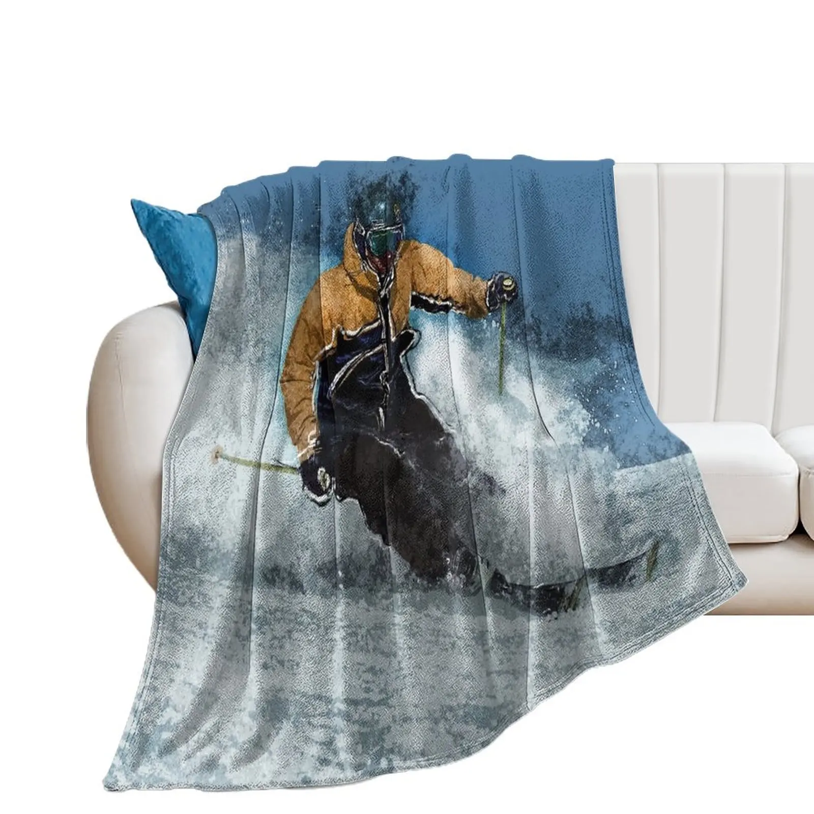 Skiing the Slopes Throw Blanket Extra Large Throw Sofa wednesday warm for winter Blankets