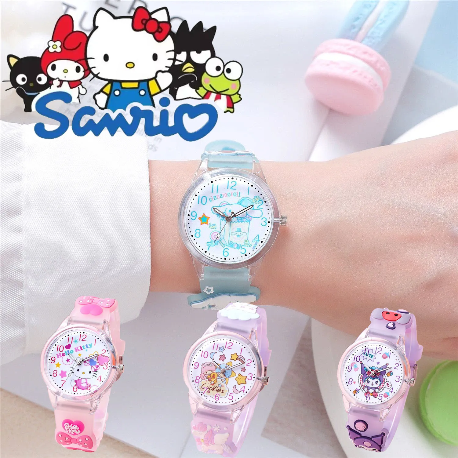 Sanrio Hello Kitty Quartz Watch for Girls Cute Cartoon Design Ideal Festive Gift Fashionable Timepiece