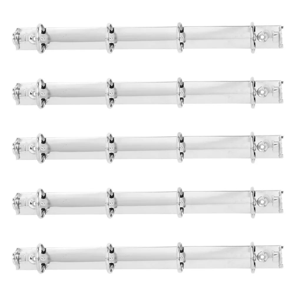 

5Pcs A4 Metal Loose Leaf Binder 4 Hole Sturdy Organizer for School Office Document Storage Metal Ring Binder Clips Silver